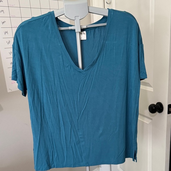 Soma Teal V-Neck Short Sleeve sleep Top - Picture 1 of 6